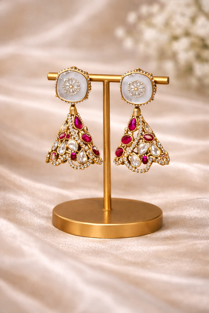 Royal Kundan Clutch & Festive Drop Earrings Set
