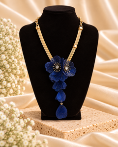 Black Floral Statement Necklace