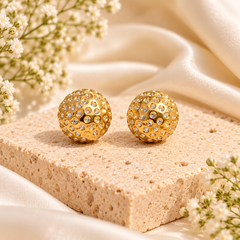 Gold Crystal Studs