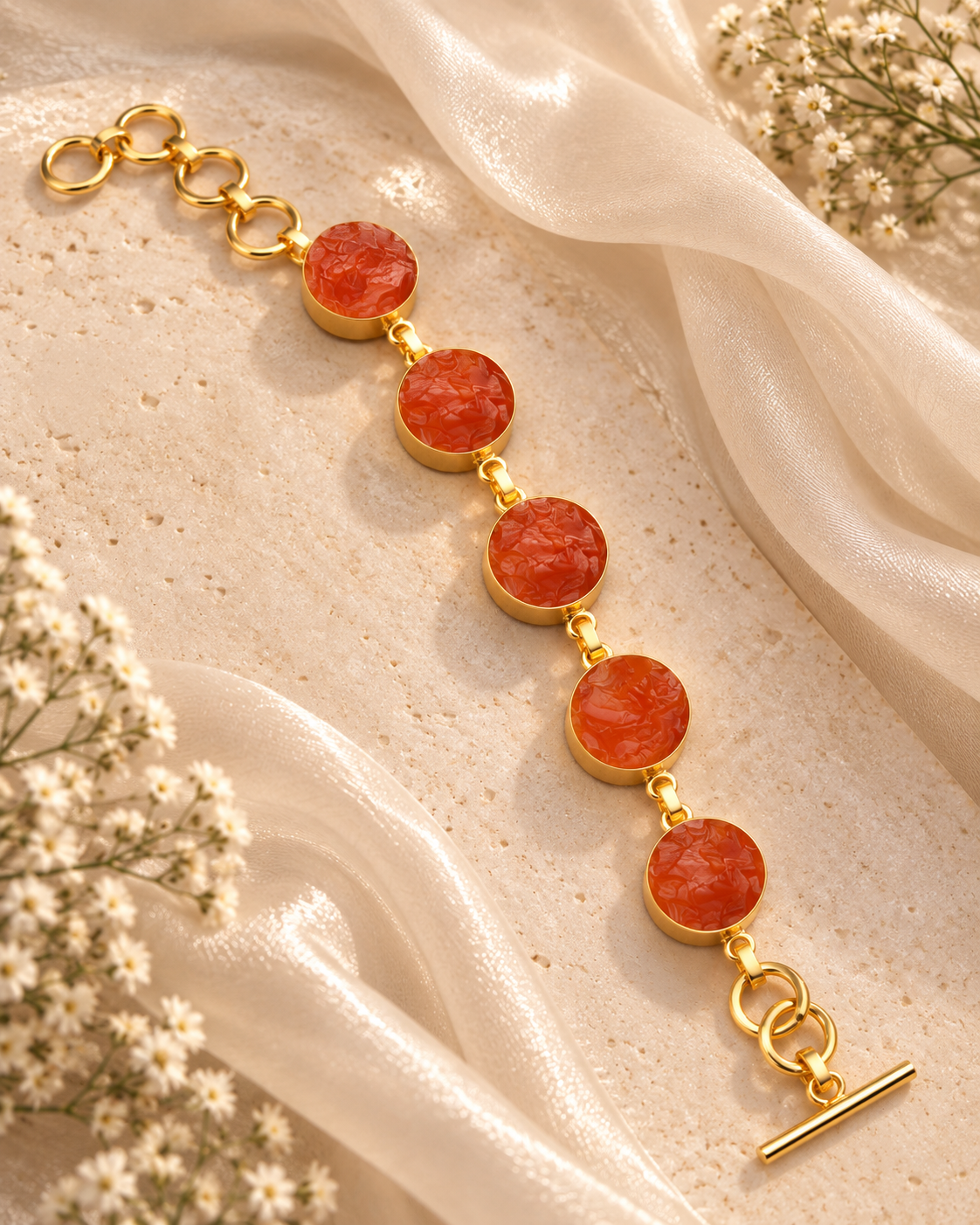 Sunstone Link Bracelet