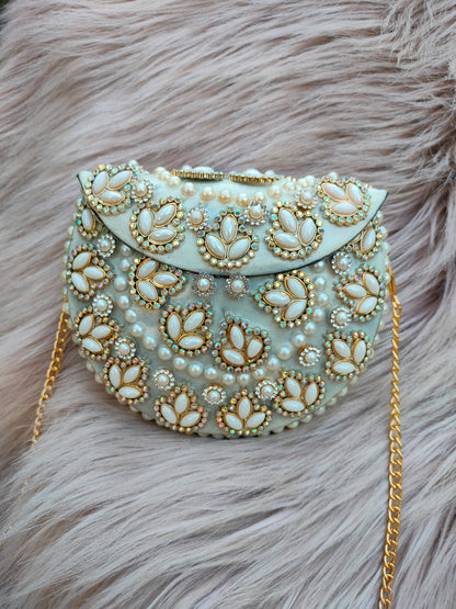 Kundan Pearl Clutch (Medium)