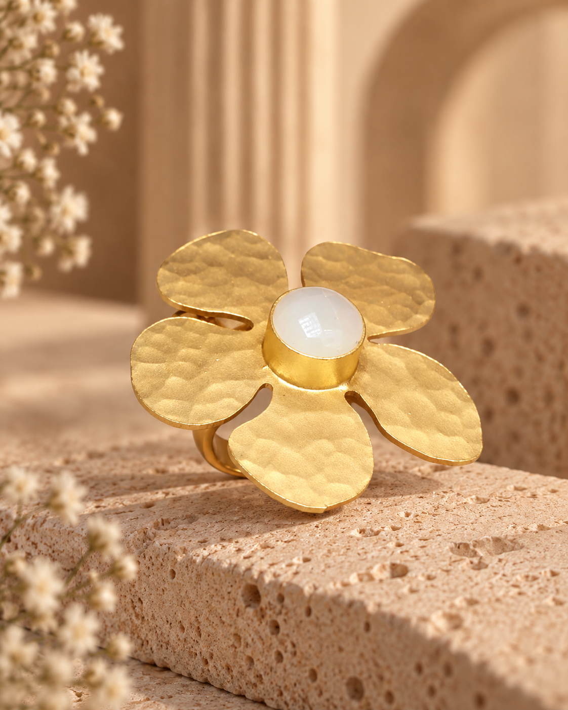 Pearlescent Petals Ring