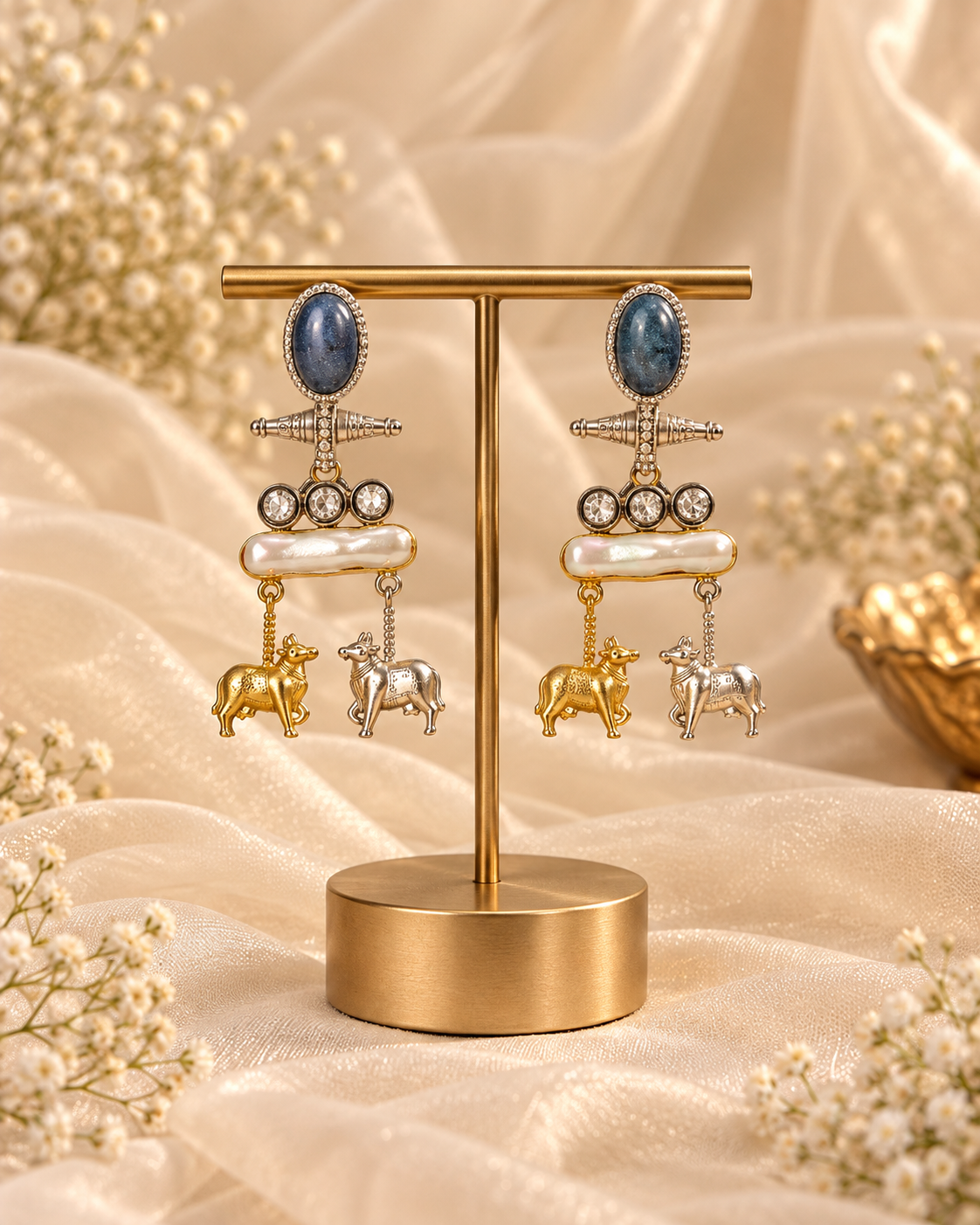 Royal Blue Kundan Combo