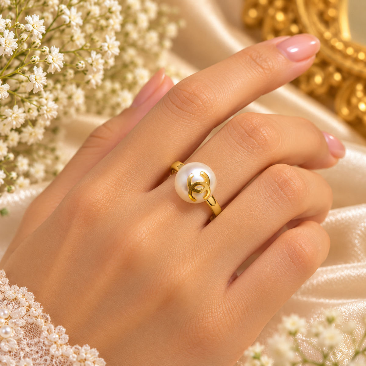 Pearl Glow Statement Ring