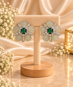 Emerald Floral Elegance Earrings