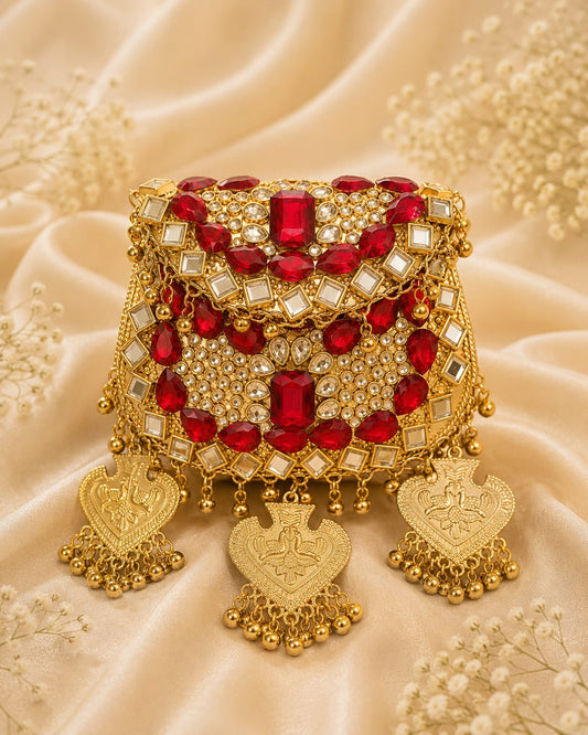 Ruby Latkan Kundan Clutch