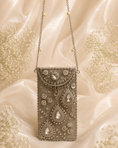 Silver Pearl Bridal [mobile clutch]