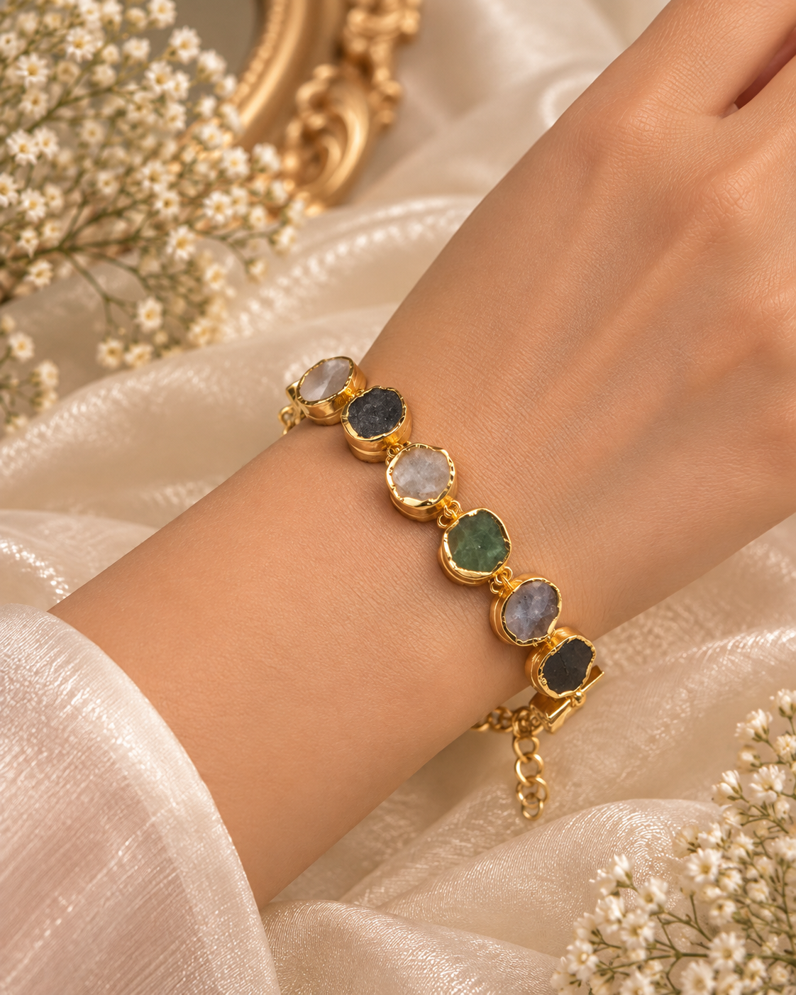 Dark Stone Chain Bracelet