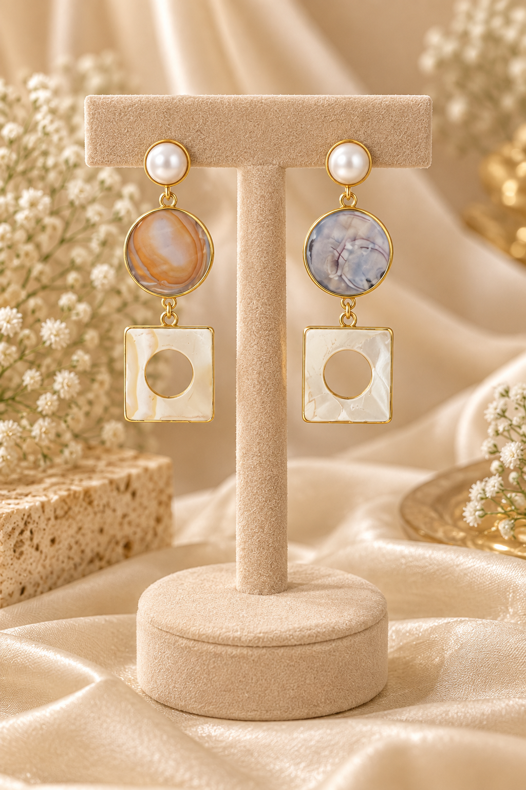 Square Circle Earrings