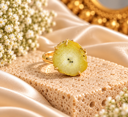 Golden Druzy Stone Ring