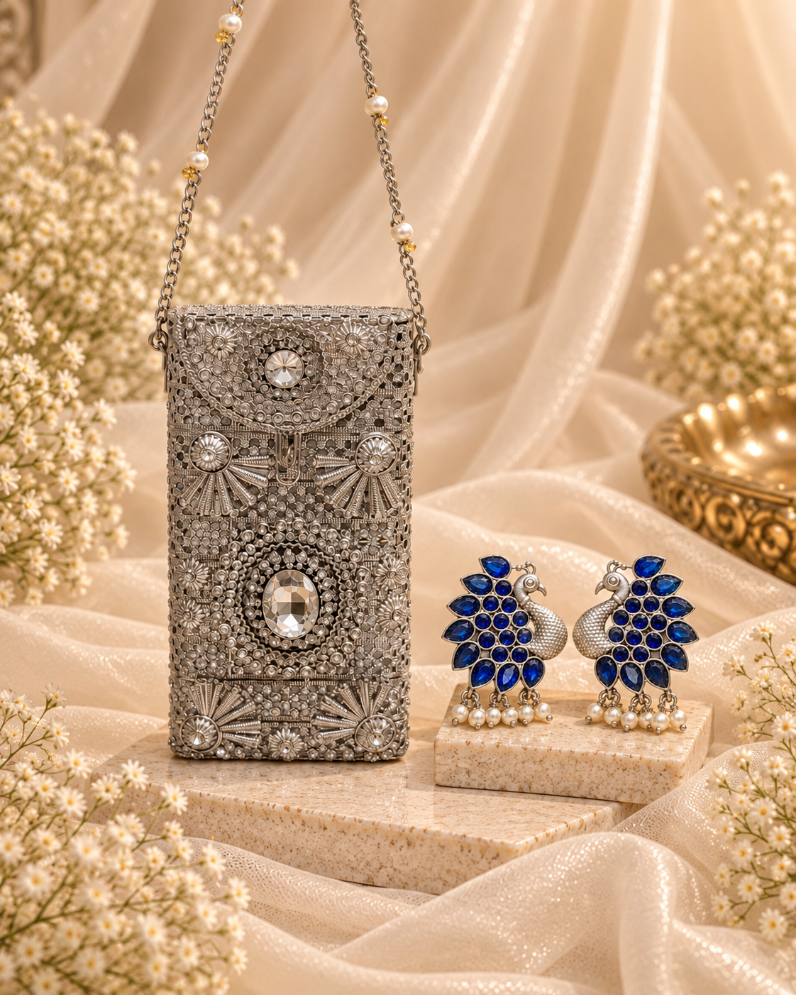 Regal Silver & Sapphire Bridal Combo