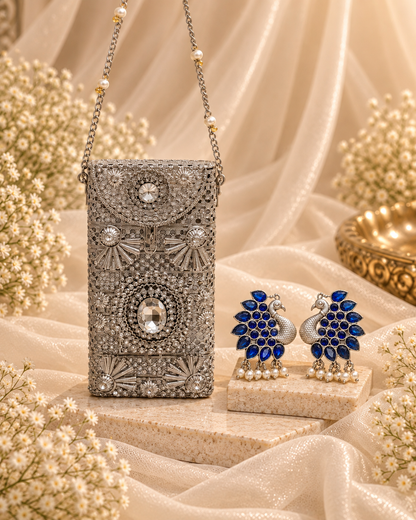 Regal Silver & Sapphire Bridal Combo
