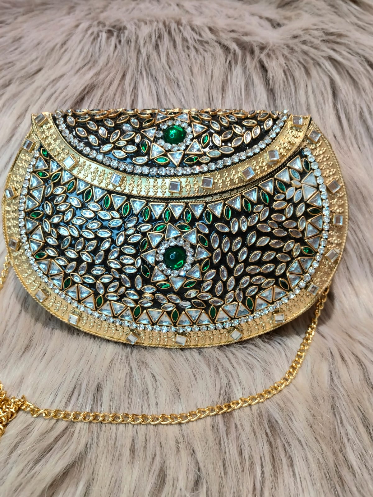 Midnight Mirror Kundan Clutch(big)