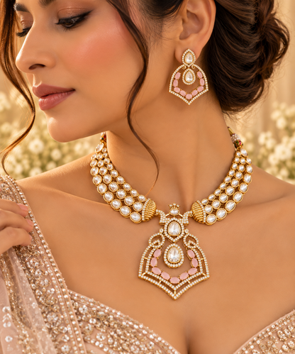 Blush Royale Kundan Necklace Set
