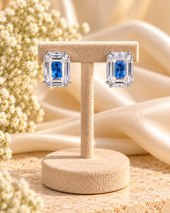 Blue Crystal Stud Earrings