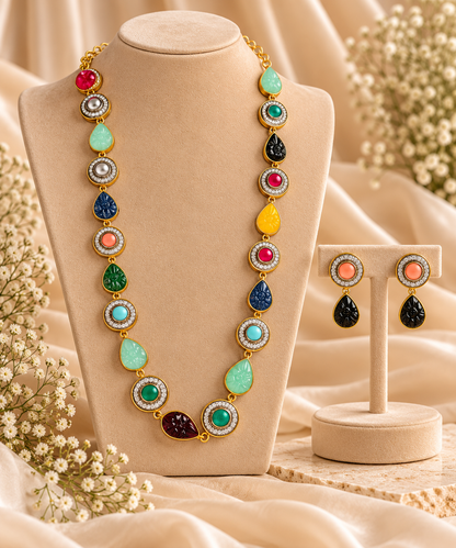 Multicolor Royale Statement Necklace Set