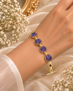 Violet Gemstone Chain Bracelet