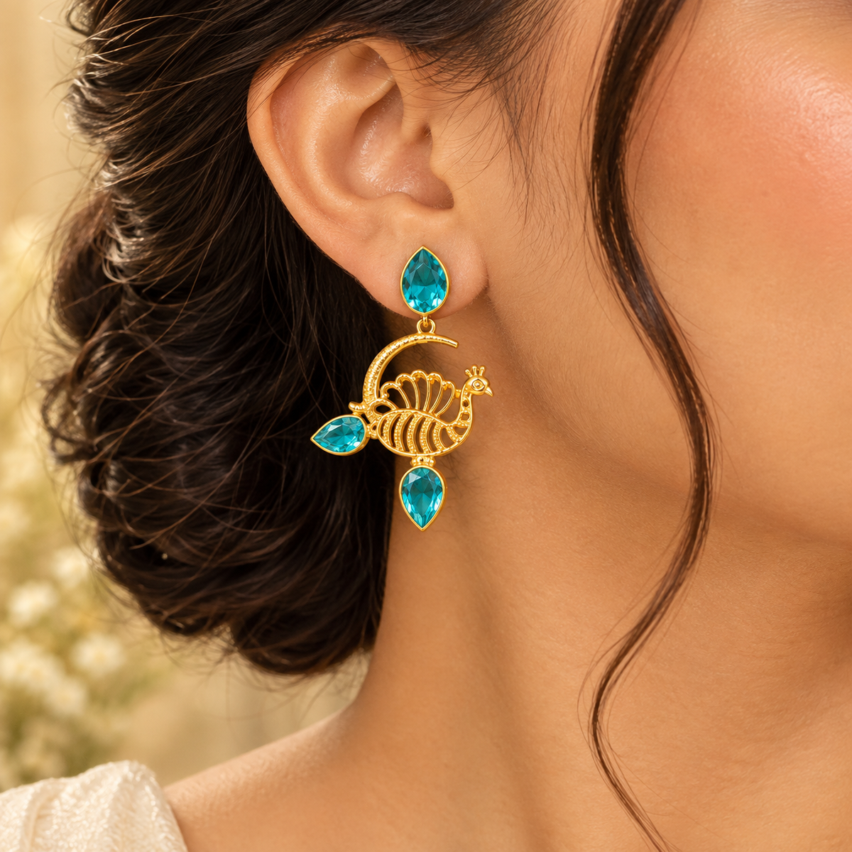 Peacock Moon Magic Earrings