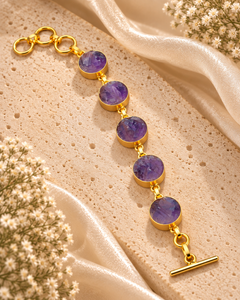 Violet Gemstone Chain Bracelet