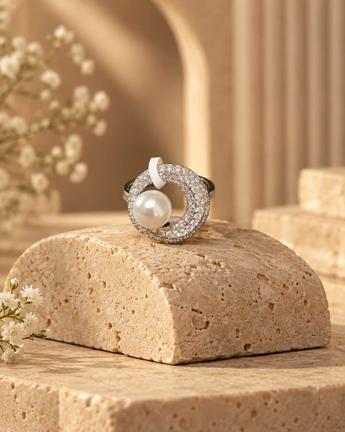Pearl Halo Luxe Ring